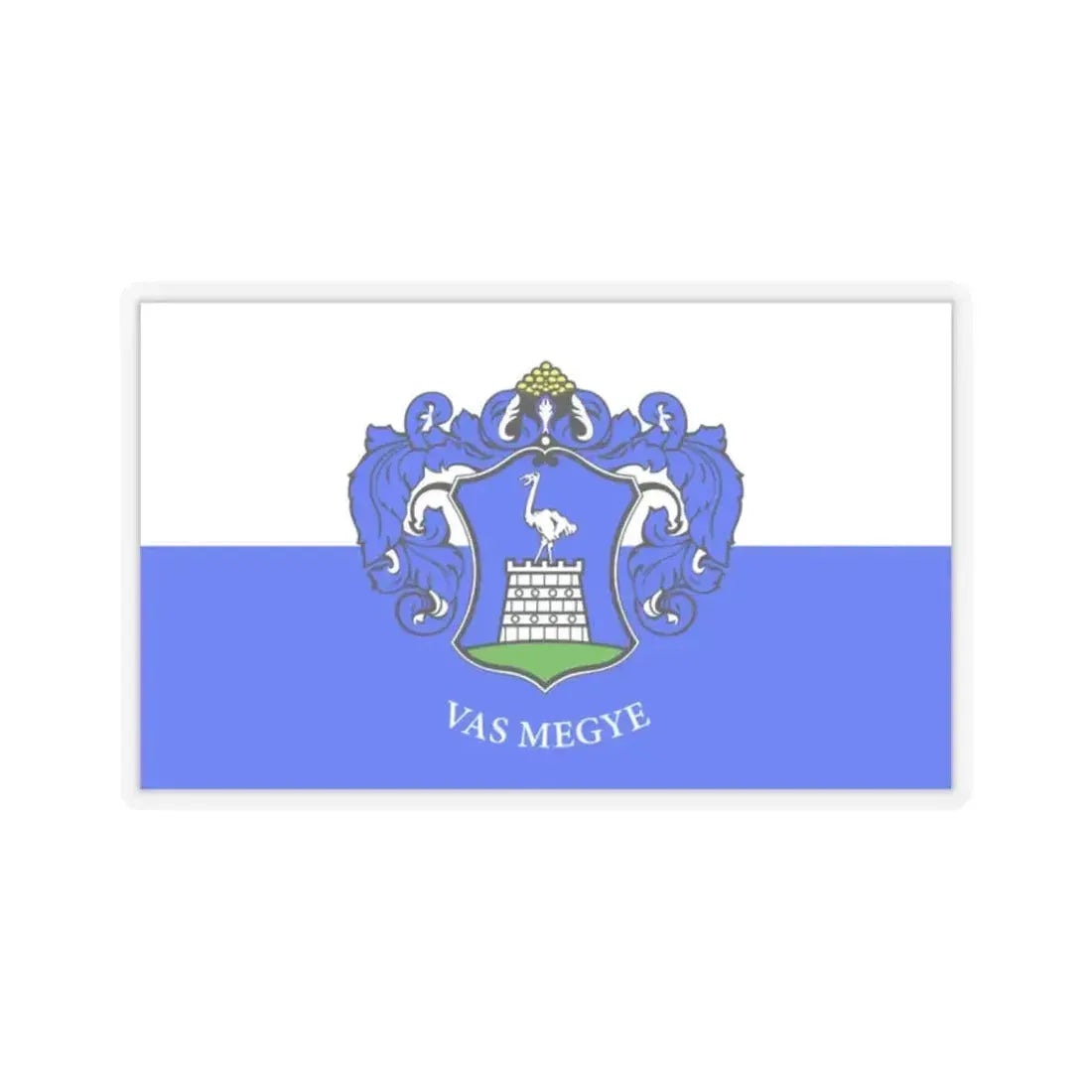 Flag of Vas County Hungary - STICKER Vinyl Kiss-Cut Decal 2 Inch Transparent - The Sticker Space