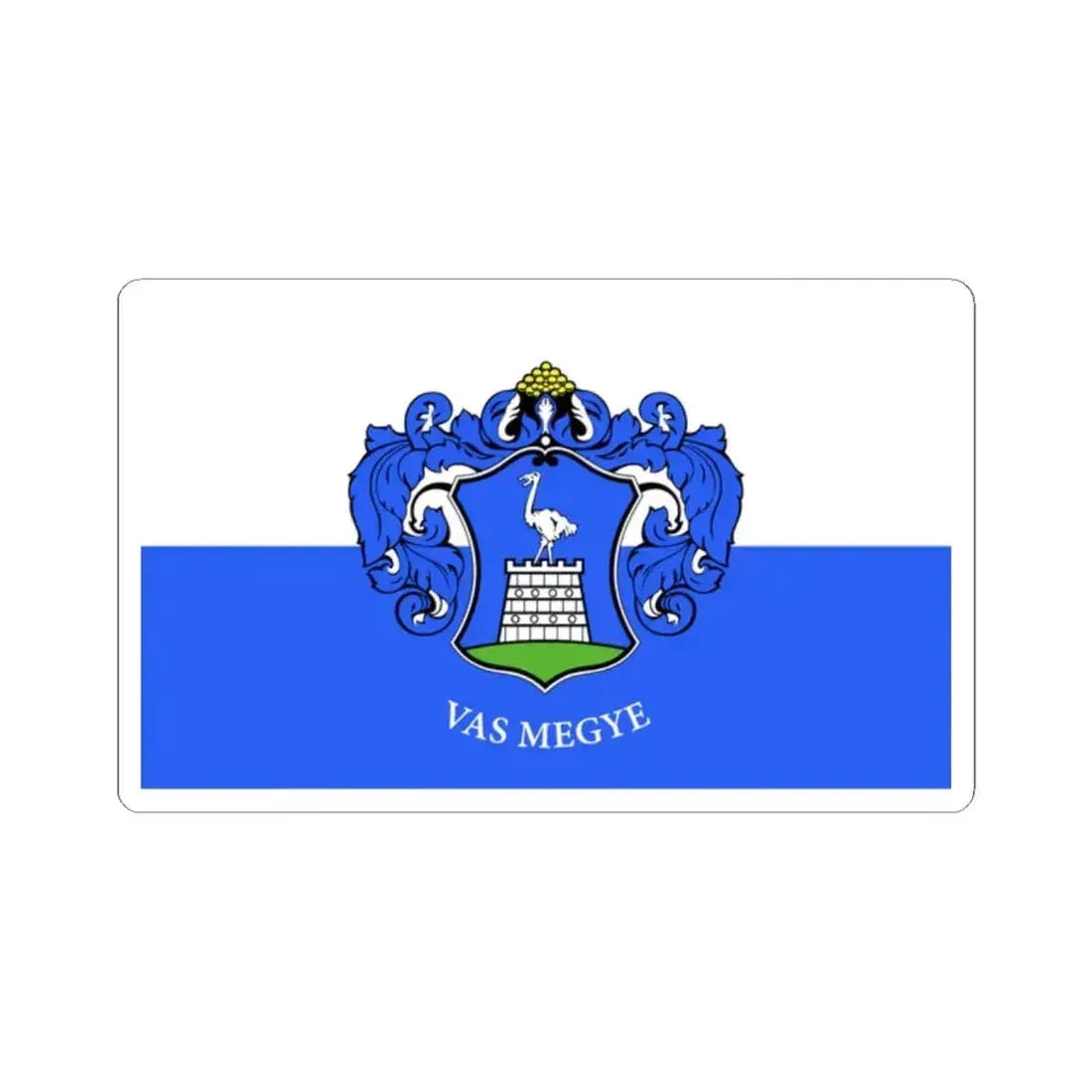 Flag of Vas County Hungary - STICKER Vinyl Kiss-Cut Decal 2 Inch White - The Sticker Space