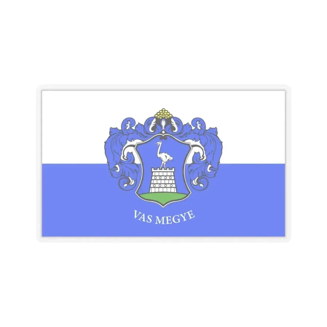 Flag of Vas County Hungary - STICKER Vinyl Kiss-Cut Decal 3 Inch Transparent - The Sticker Space