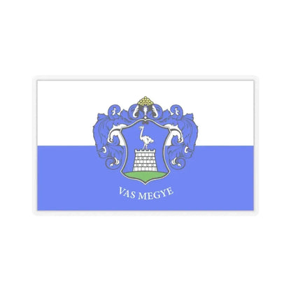 Flag of Vas County Hungary - STICKER Vinyl Kiss-Cut Decal 3 Inch Transparent - The Sticker Space