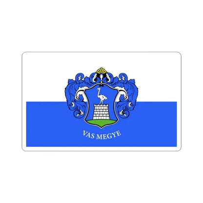 Flag of Vas County Hungary - STICKER Vinyl Kiss-Cut Decal 3 Inch White - The Sticker Space