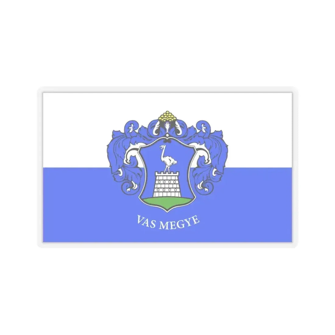 Flag of Vas County Hungary - STICKER Vinyl Kiss-Cut Decal 4 Inch Transparent - The Sticker Space