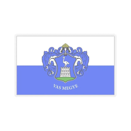 Flag of Vas County Hungary - STICKER Vinyl Kiss-Cut Decal 4 Inch Transparent - The Sticker Space
