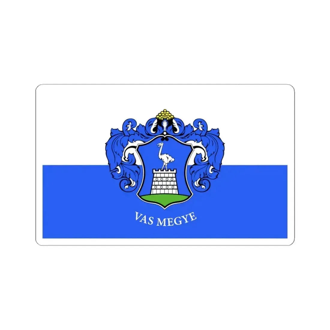 Flag of Vas County Hungary - STICKER Vinyl Kiss-Cut Decal 4 Inch White - The Sticker Space
