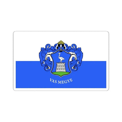 Flag of Vas County Hungary - STICKER Vinyl Kiss-Cut Decal 4 Inch White - The Sticker Space