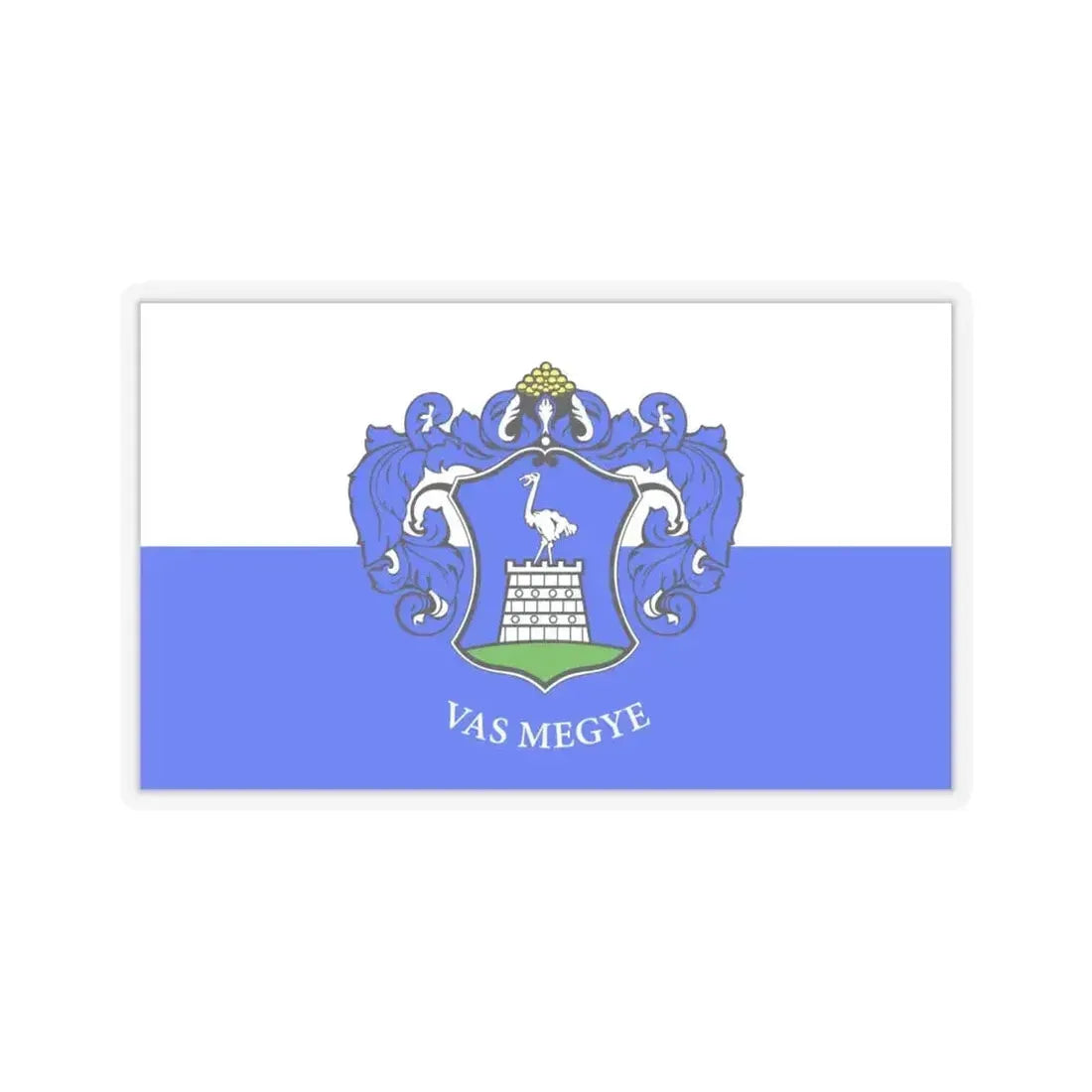 Flag of Vas County Hungary - STICKER Vinyl Kiss-Cut Decal 6 Inch Transparent - The Sticker Space