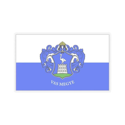 Flag of Vas County Hungary - STICKER Vinyl Kiss-Cut Decal 6 Inch Transparent - The Sticker Space