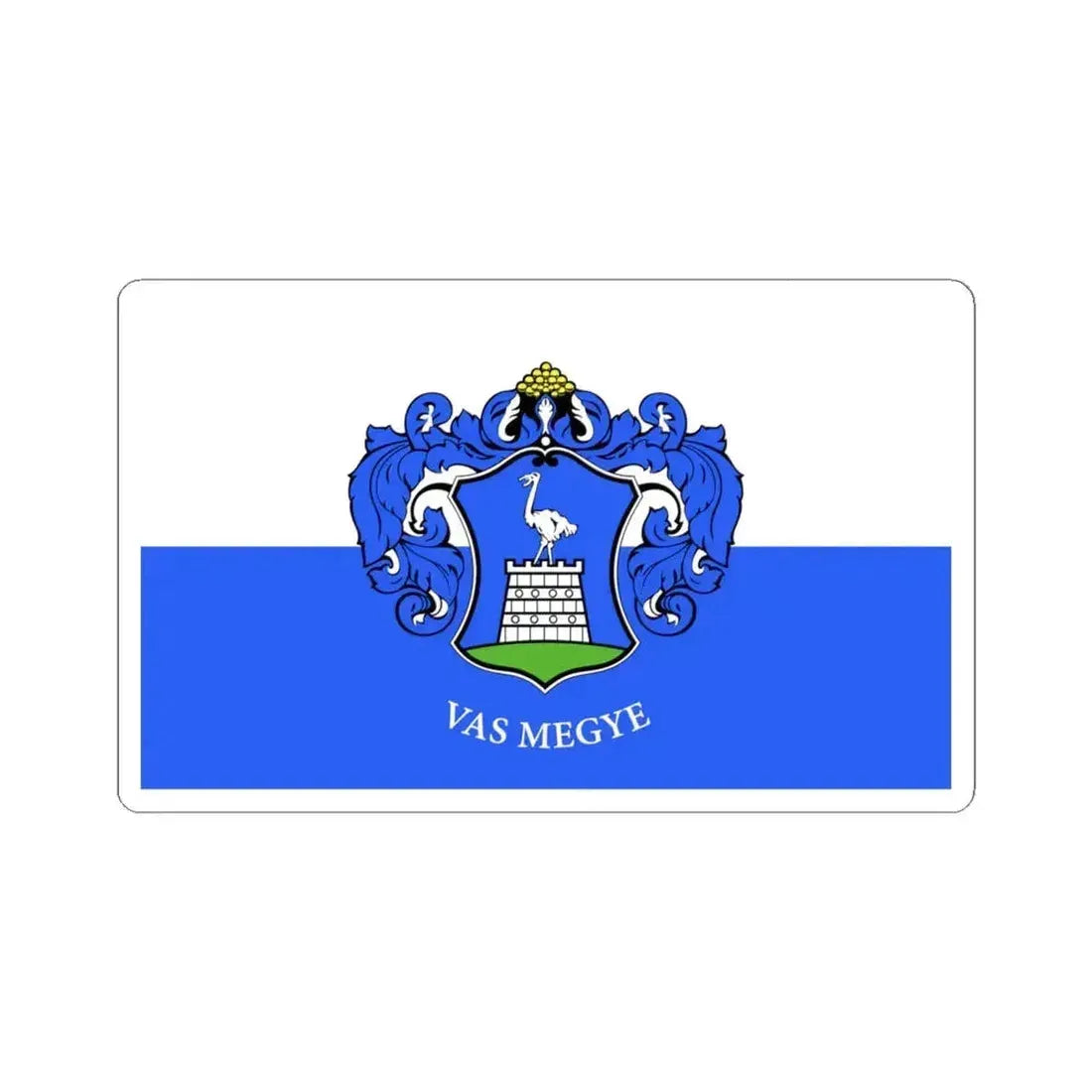 Flag of Vas County Hungary - STICKER Vinyl Kiss-Cut Decal 6 Inch White - The Sticker Space