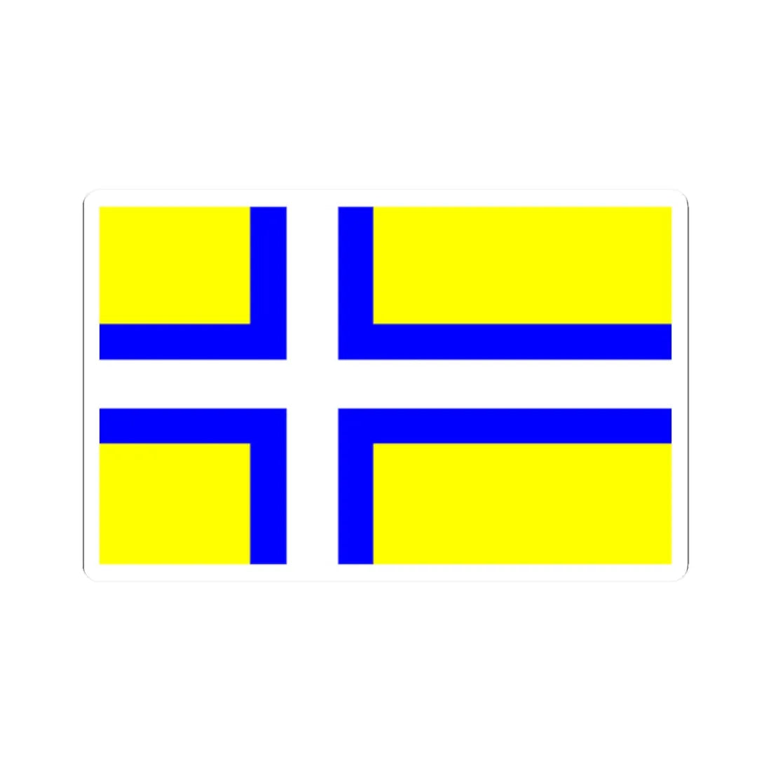 Flag of Vastergotland clear (Sweden) STICKER Vinyl Kiss-Cut Decal 2 Inch White - The Sticker Space