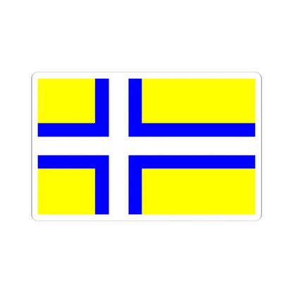 Flag of Vastergotland clear (Sweden) STICKER Vinyl Kiss-Cut Decal 3 Inch White - The Sticker Space