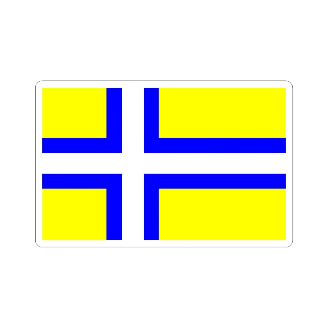 Flag of Vastergotland clear (Sweden) STICKER Vinyl Kiss-Cut Decal 6 Inch White - The Sticker Space