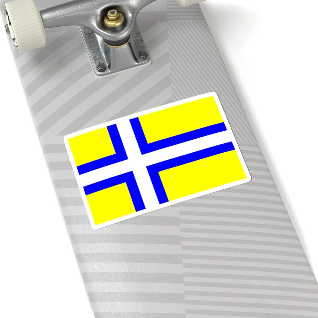 Flag of Vastergotland clear (Sweden) STICKER Vinyl Kiss-Cut Decal - The Sticker Space