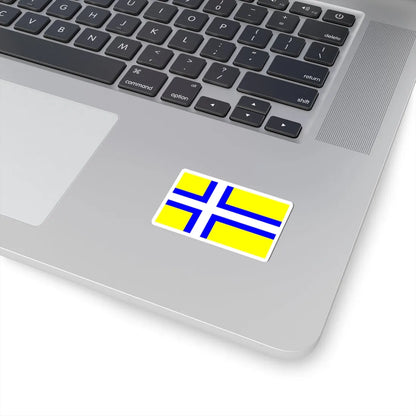Flag of Vastergotland clear (Sweden) STICKER Vinyl Kiss-Cut Decal - The Sticker Space