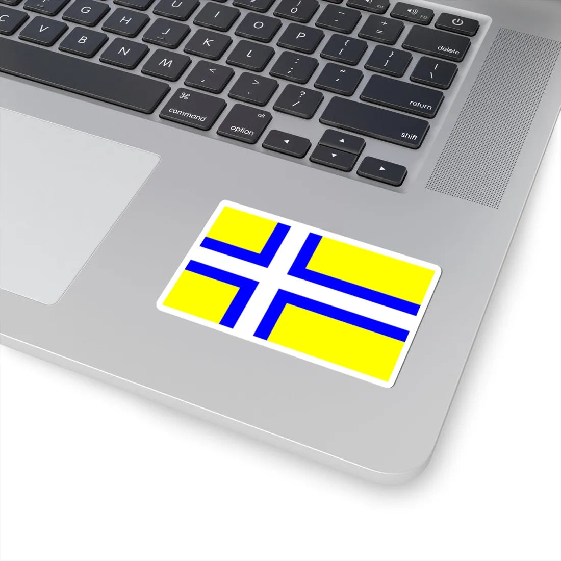 Flag of Vastergotland clear (Sweden) STICKER Vinyl Kiss-Cut Decal - The Sticker Space
