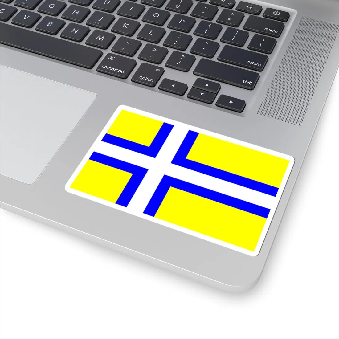 Flag of Vastergotland clear (Sweden) STICKER Vinyl Kiss-Cut Decal - The Sticker Space