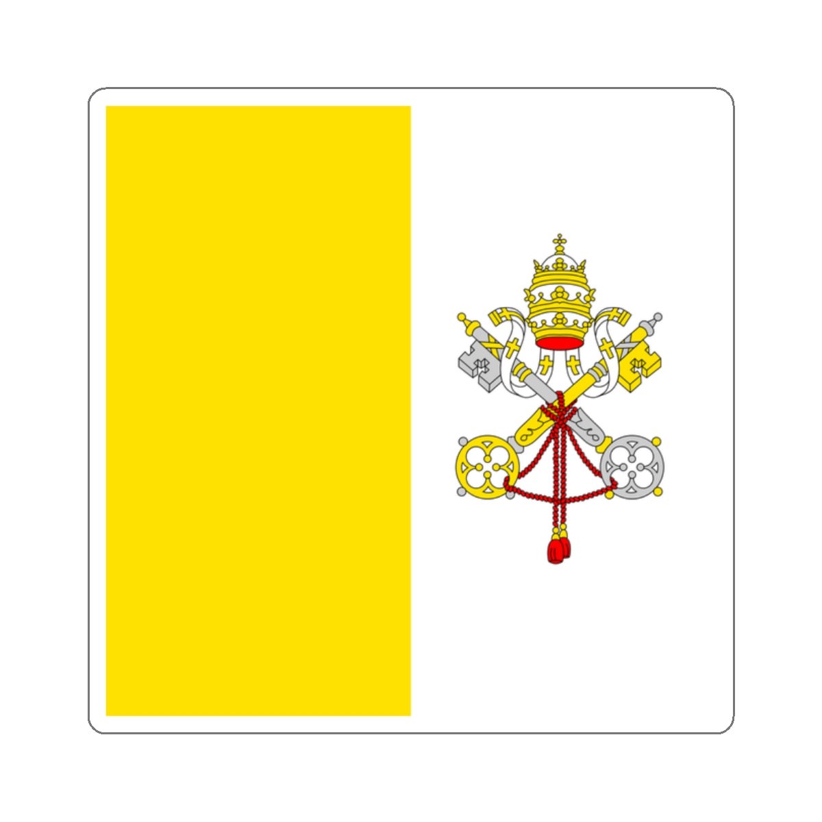 Flag of Vatican City STICKER Vinyl Die-Cut Decal-White-The Sticker Space