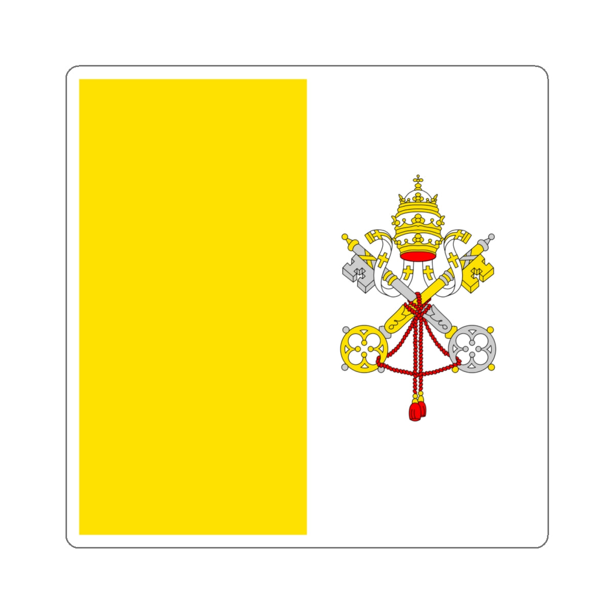 Flag of Vatican City STICKER Vinyl Die-Cut Decal-White-The Sticker Space