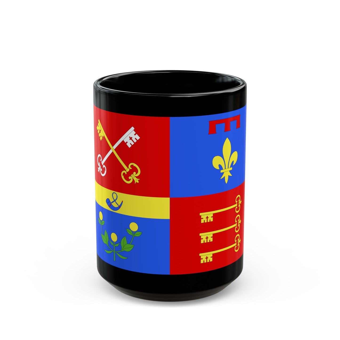 Flag of Vaucluse France 2 - Black Coffee Mug-15oz-The Sticker Space