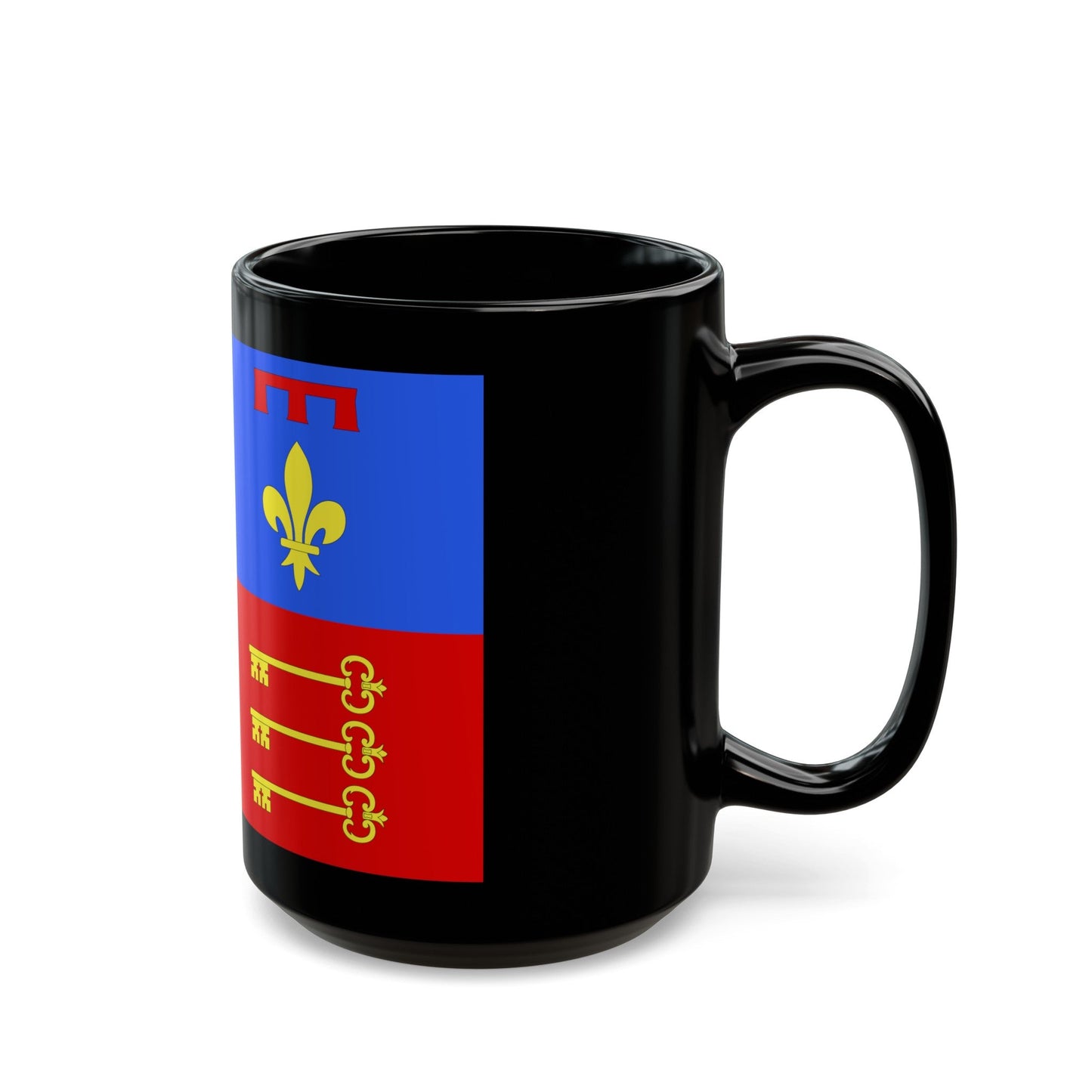 Flag of Vaucluse France 2 - Black Coffee Mug-The Sticker Space