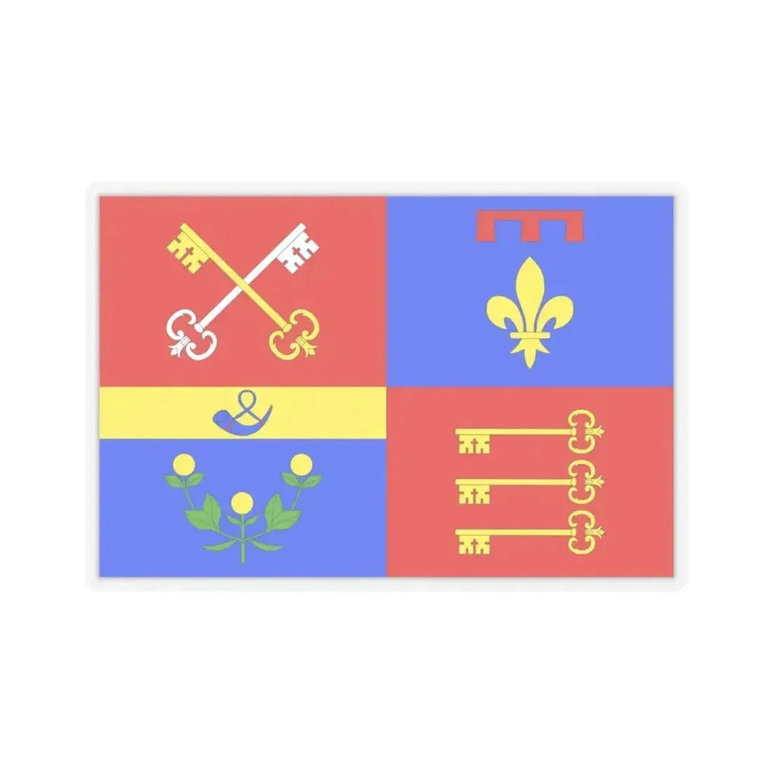 Flag of Vaucluse France 2 - STICKER Vinyl Kiss-Cut Decal 4 Inch Transparent - The Sticker Space