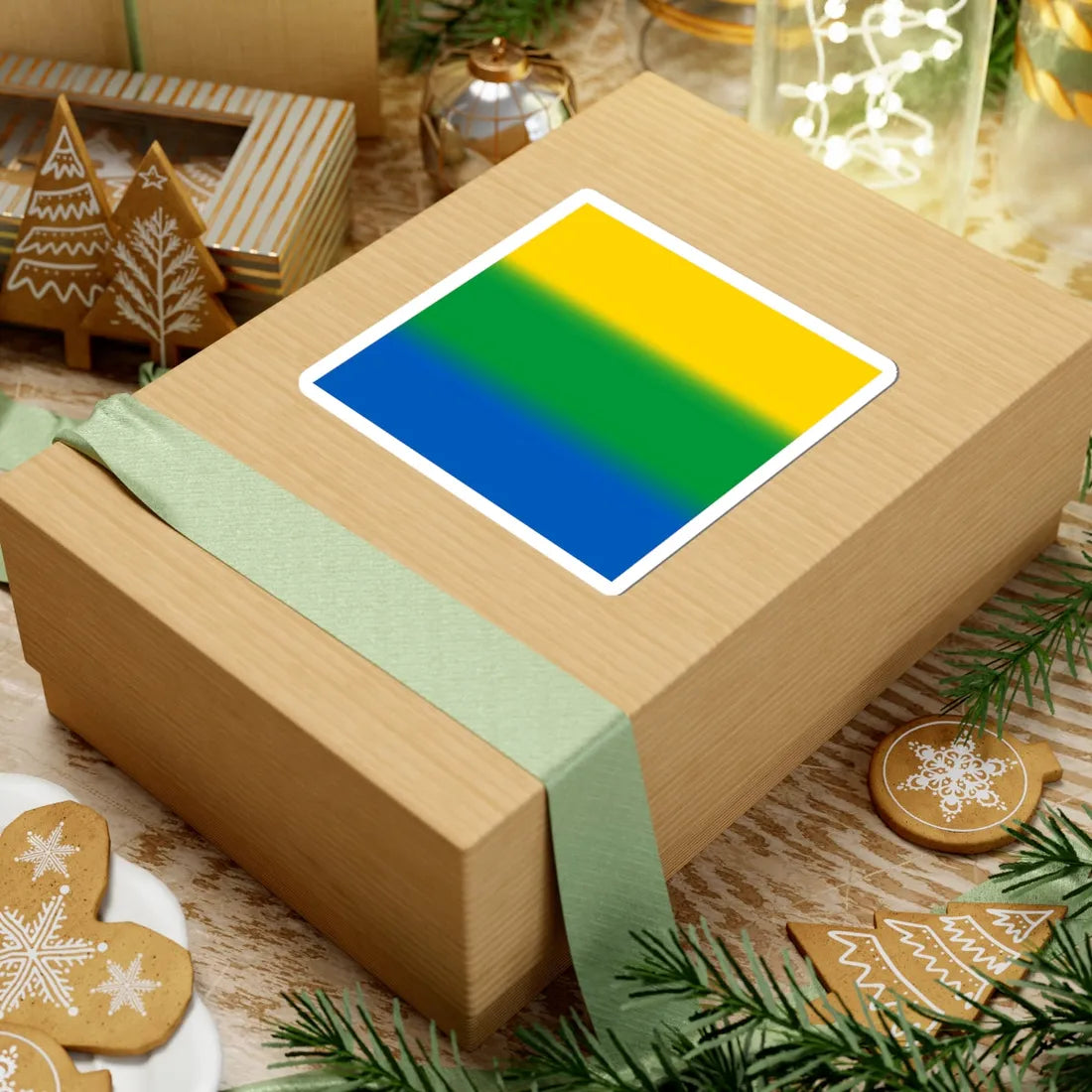 Flag of Velykyi Yablunets (Ukraine) STICKER Vinyl Kiss-Cut Decal - The Sticker Space