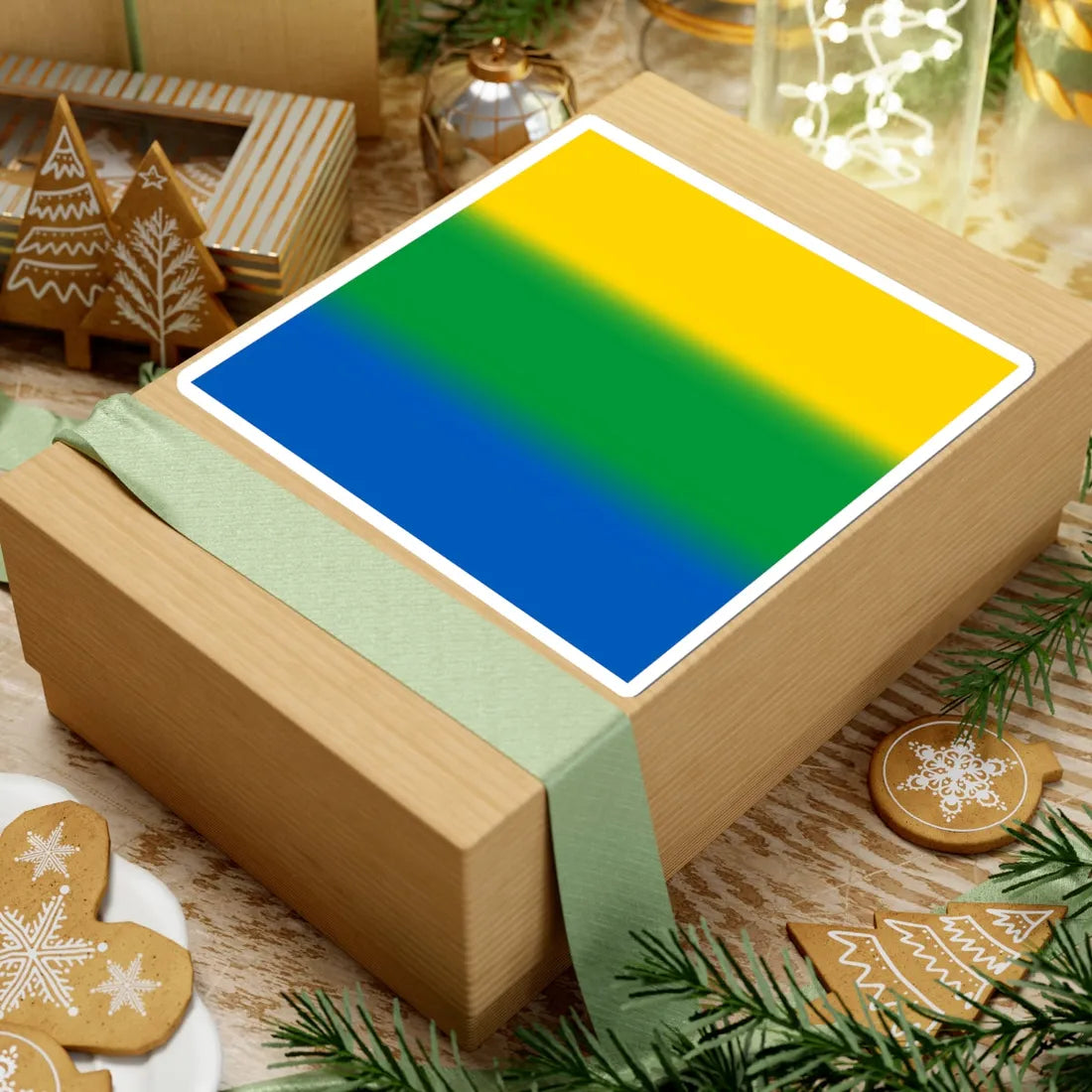 Flag of Velykyi Yablunets (Ukraine) STICKER Vinyl Kiss-Cut Decal - The Sticker Space