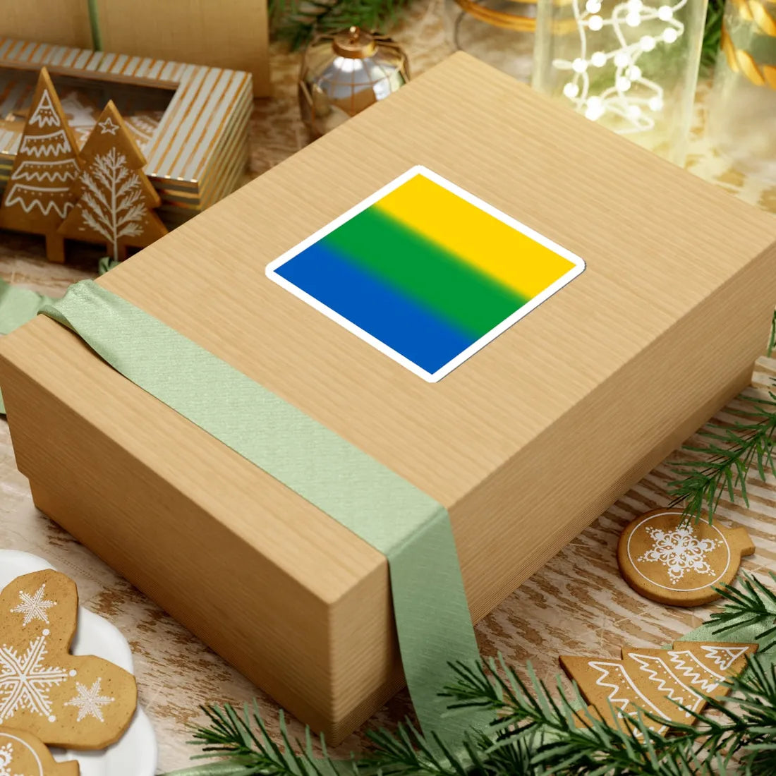 Flag of Velykyi Yablunets (Ukraine) STICKER Vinyl Kiss-Cut Decal - The Sticker Space