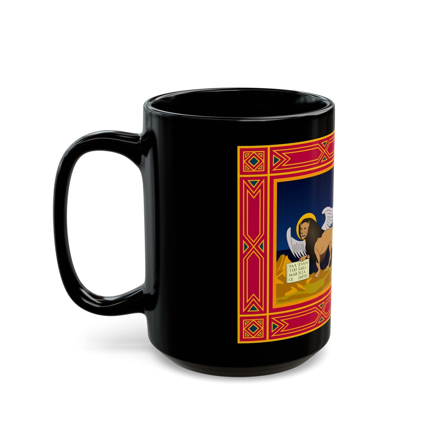 Flag of Veneto Italy - Black Coffee Mug-The Sticker Space