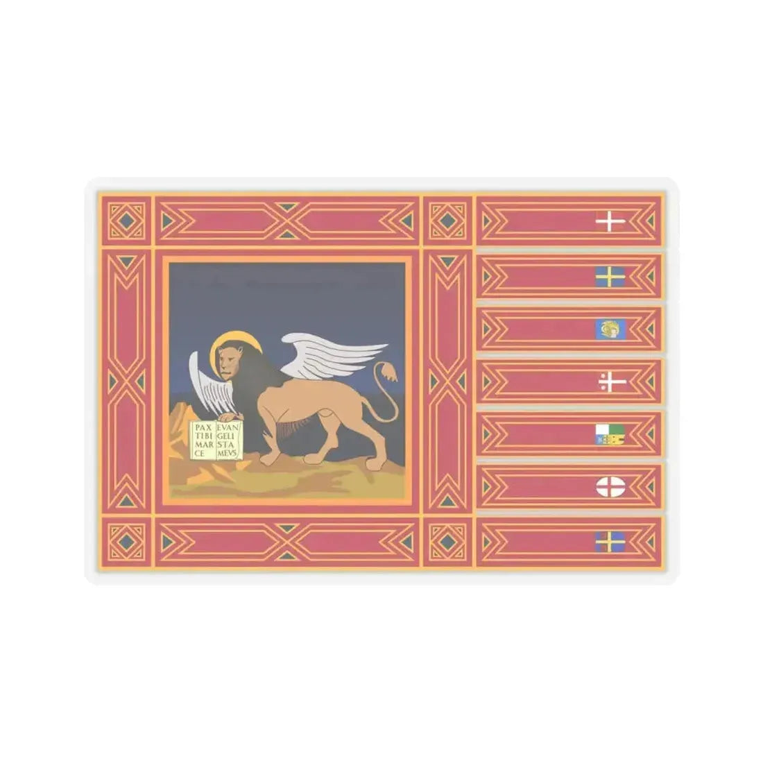 Flag of Veneto Italy - STICKER Vinyl Kiss-Cut Decal 4 Inch Transparent - The Sticker Space