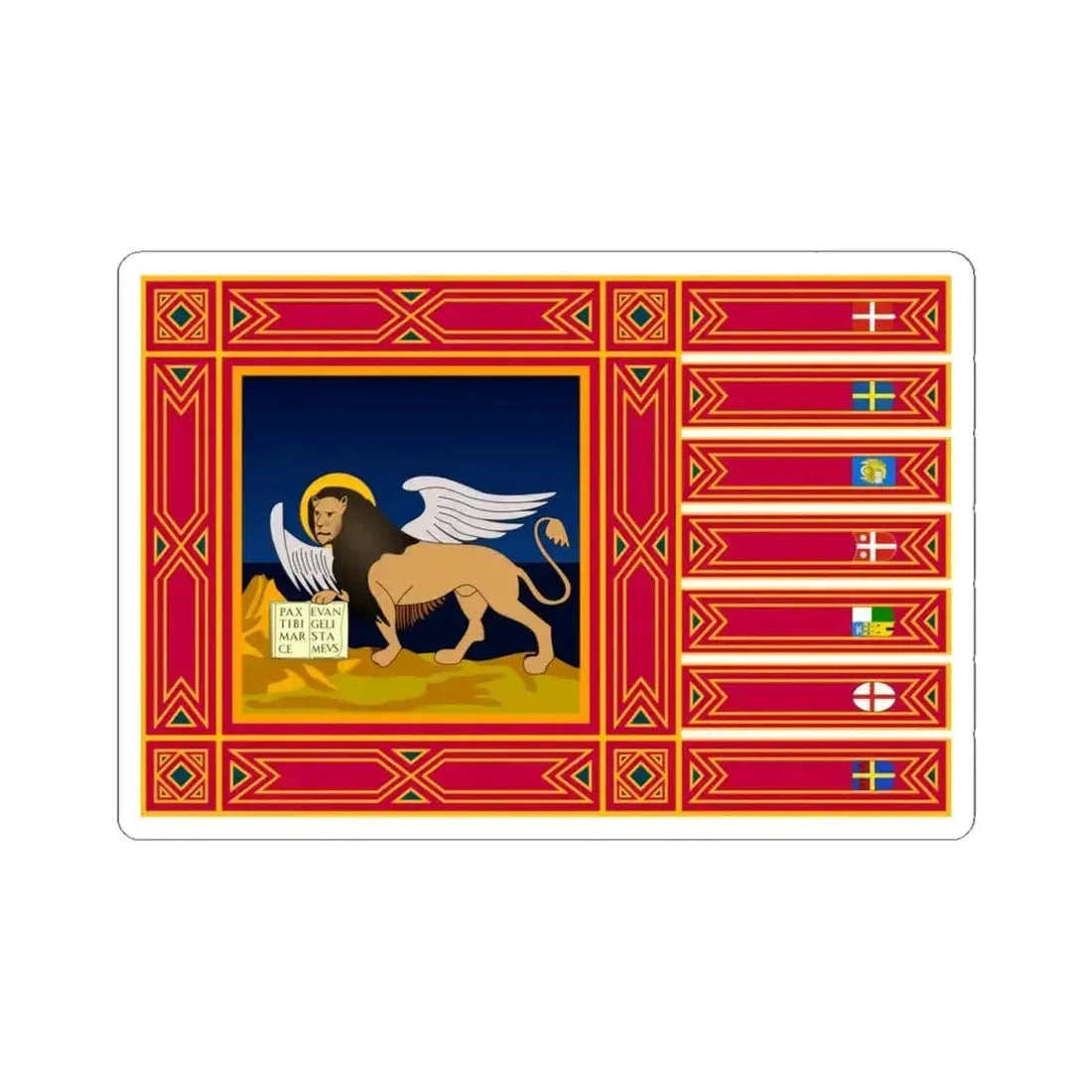 Flag of Veneto Italy - STICKER Vinyl Kiss-Cut Decal 4 Inch White - The Sticker Space