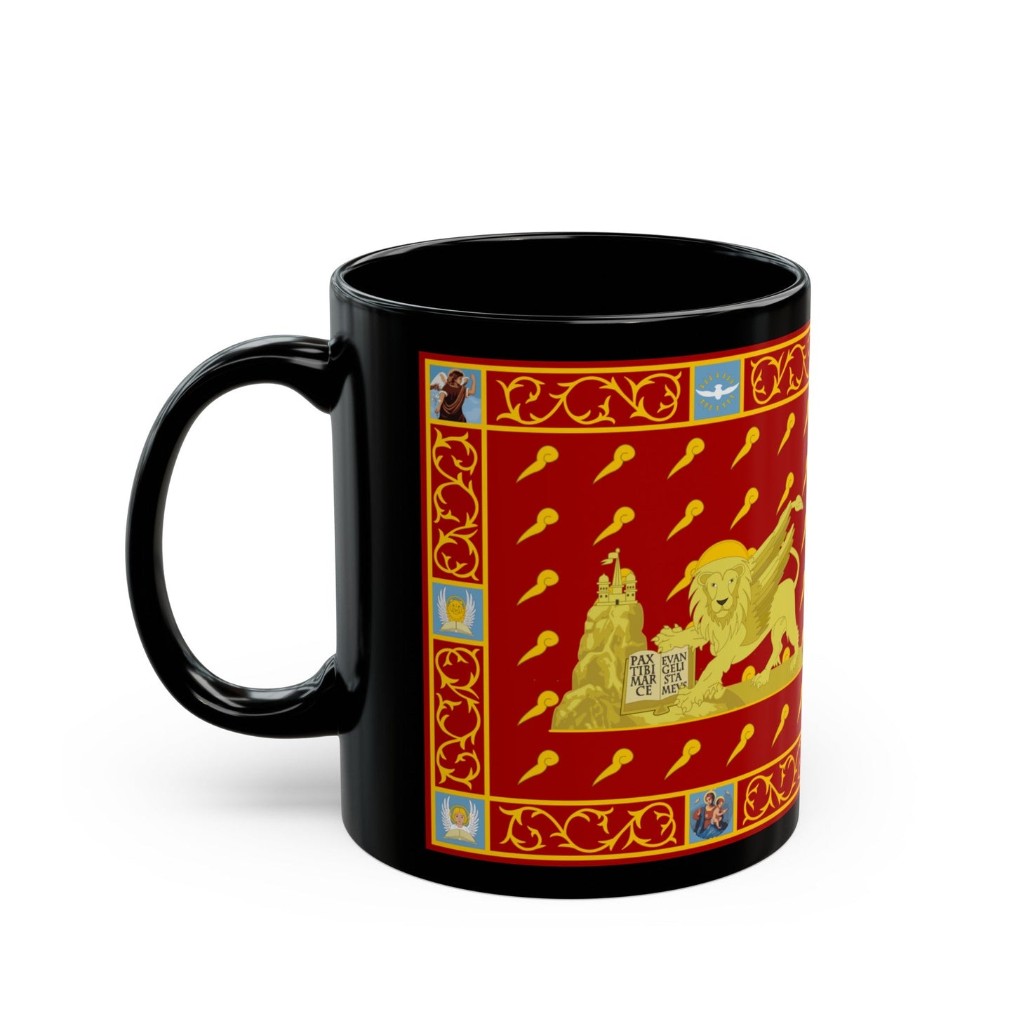 Flag of Venice 1997 Italy - Black Coffee Mug-The Sticker Space