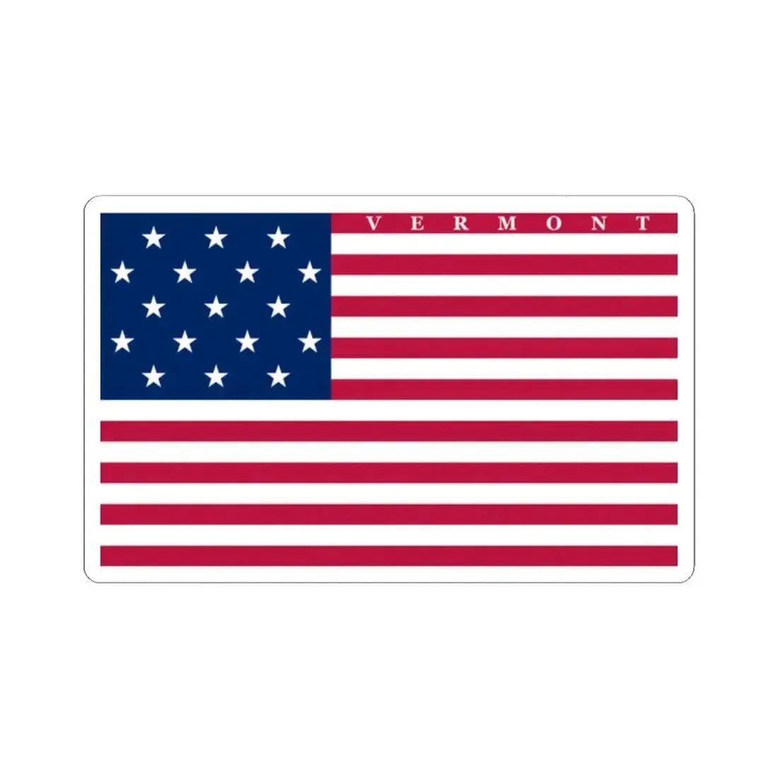 Flag of Vermont 1804-1837 (United States) STICKER Vinyl Kiss-Cut Decal 2 Inch White - The Sticker Space