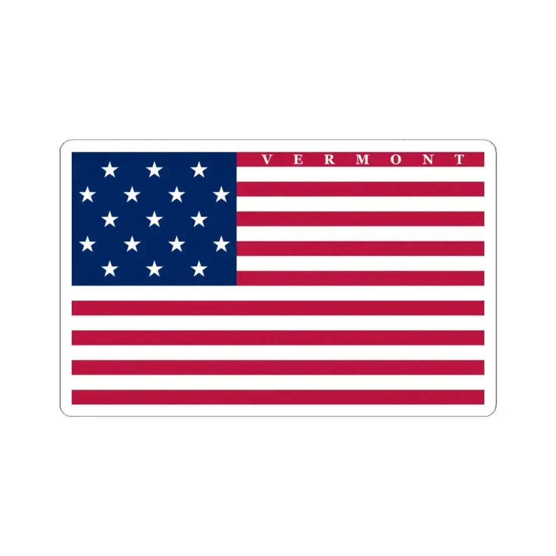Flag of Vermont 1804-1837 (United States) STICKER Vinyl Kiss-Cut Decal 3 Inch White - The Sticker Space