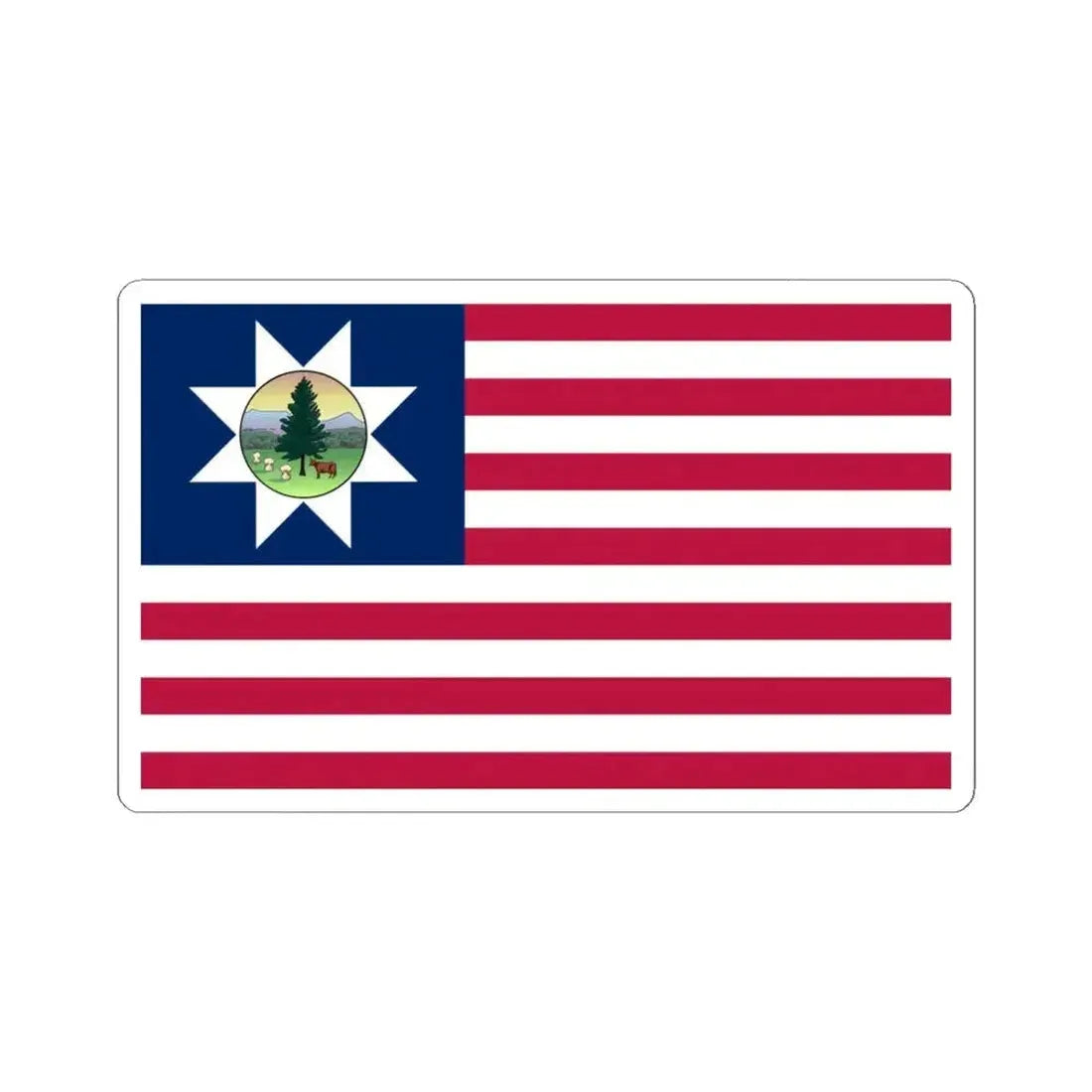 Flag of Vermont 1837-1923 (United States) STICKER Vinyl Kiss-Cut Decal 4 Inch White - The Sticker Space