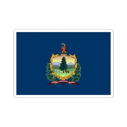 Flag of Vermont 3-2 (United States) STICKER Vinyl Kiss-Cut Decal 6 Inch White - The Sticker Space