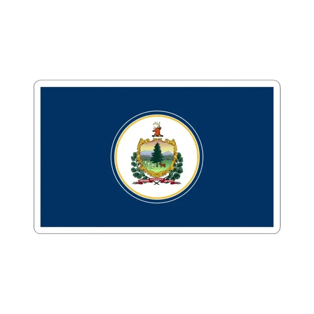 Flag of Vermont early 1920s (United States) STICKER Vinyl Kiss-Cut Decal 3 Inch White - The Sticker Space