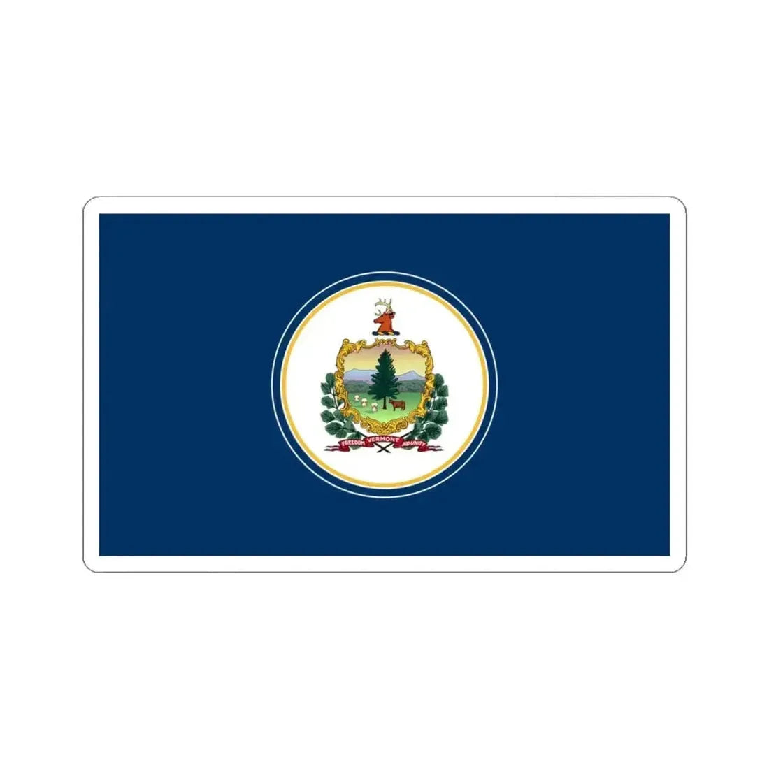 Flag of Vermont early 1920s (United States) STICKER Vinyl Kiss-Cut Decal 4 Inch White - The Sticker Space