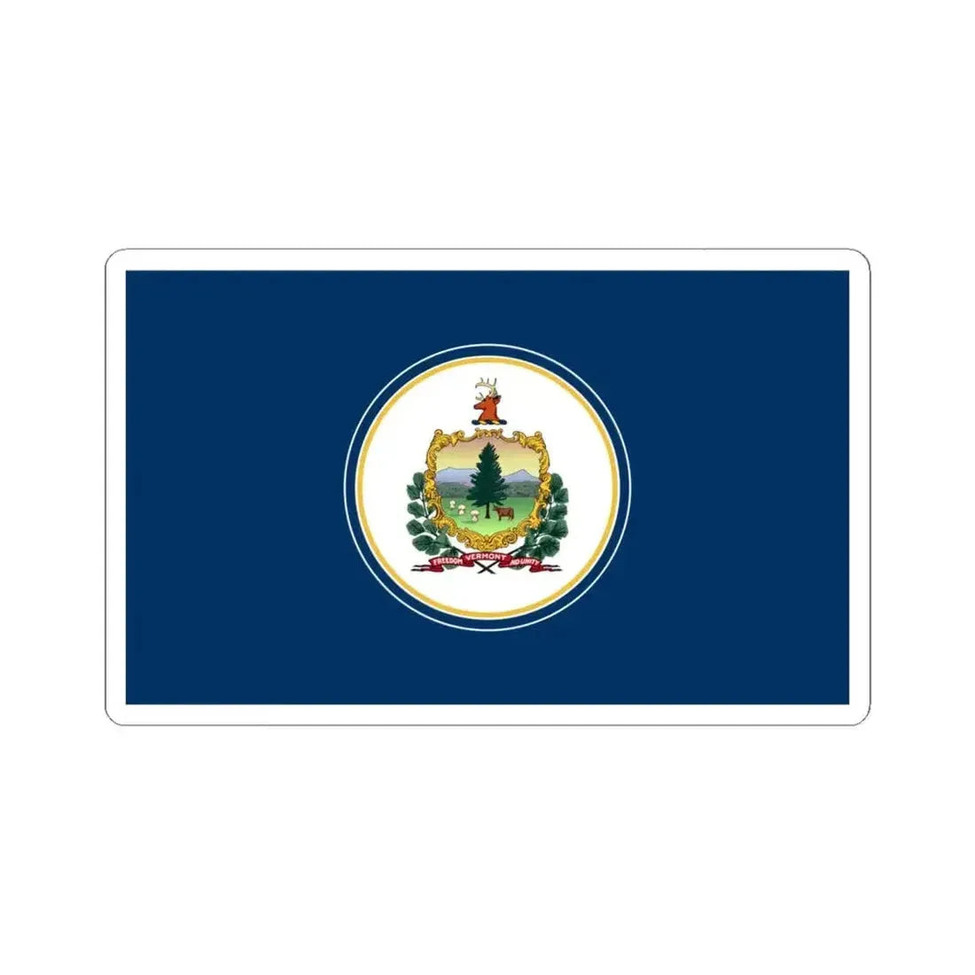 Flag of Vermont early 1920s (United States) STICKER Vinyl Kiss-Cut Decal 6 Inch White - The Sticker Space