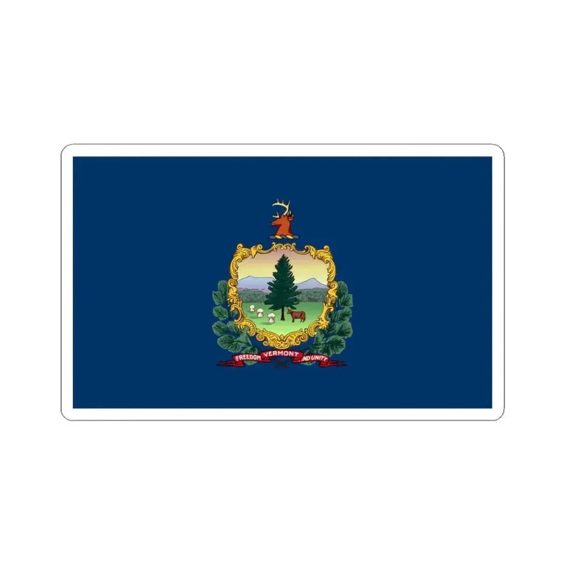 Flag of Vermont (United States) STICKER Vinyl Kiss-Cut Decal 3 Inch White - The Sticker Space