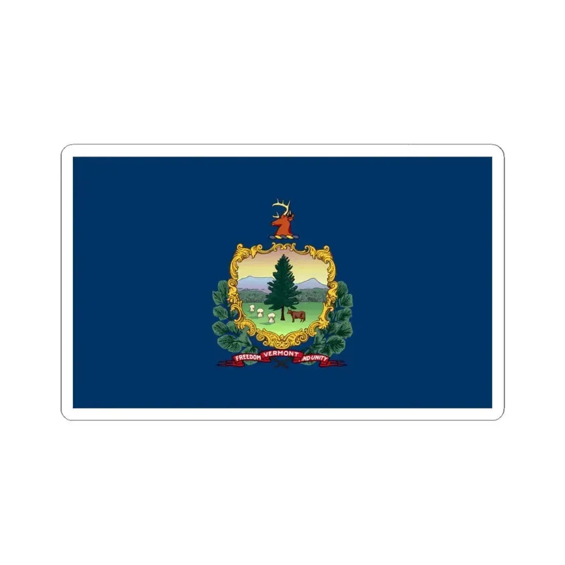 Flag of Vermont (United States) STICKER Vinyl Kiss-Cut Decal 6 Inch White - The Sticker Space
