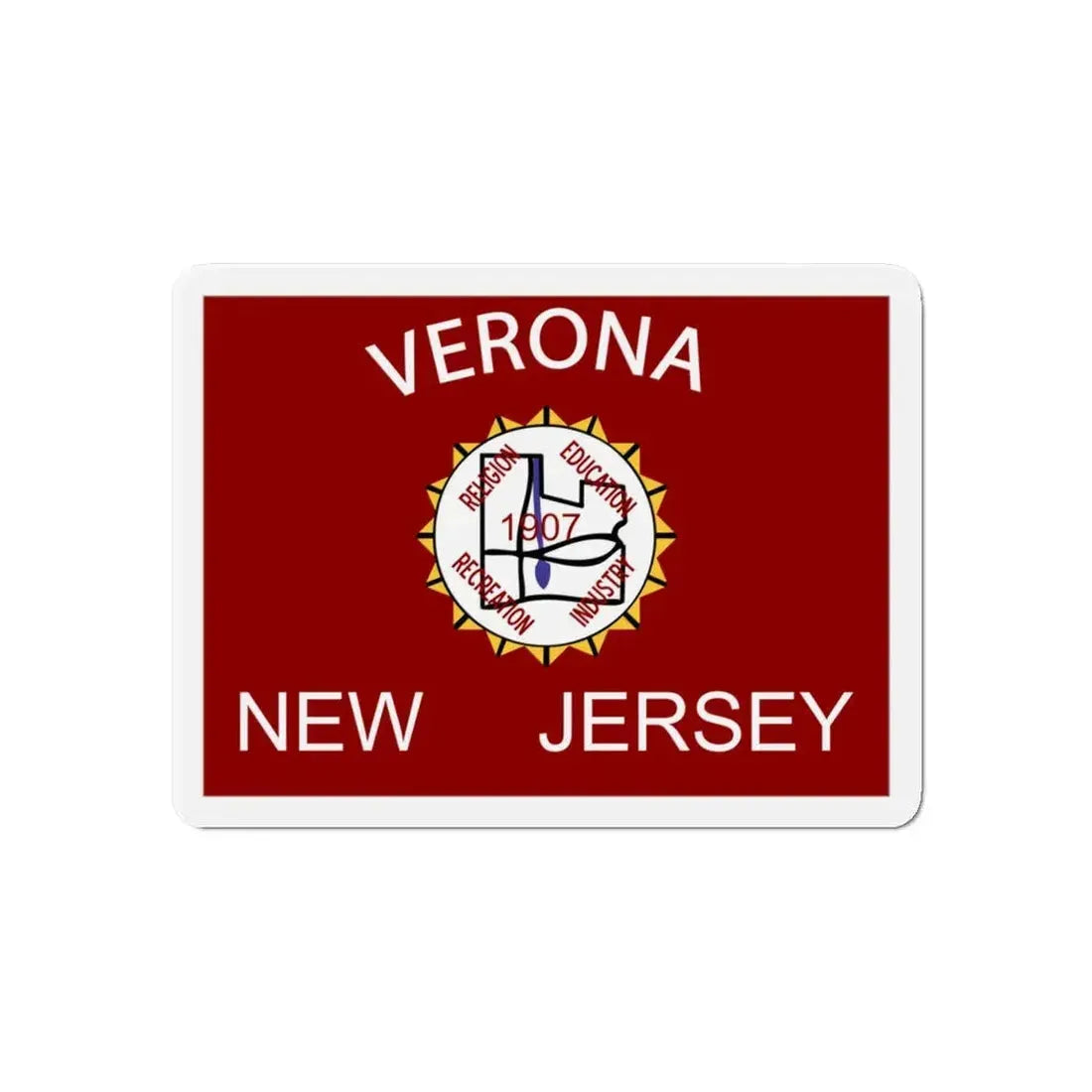 Flag of Verona New Jersey - Refrigerator Magnet 6 Inch - The Sticker Space