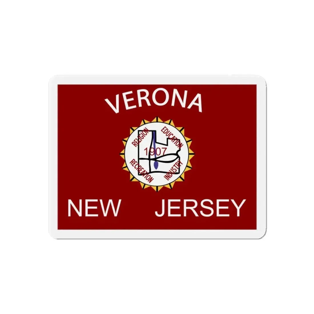 Flag of Verona New Jersey - Refrigerator Magnet - The Sticker Space