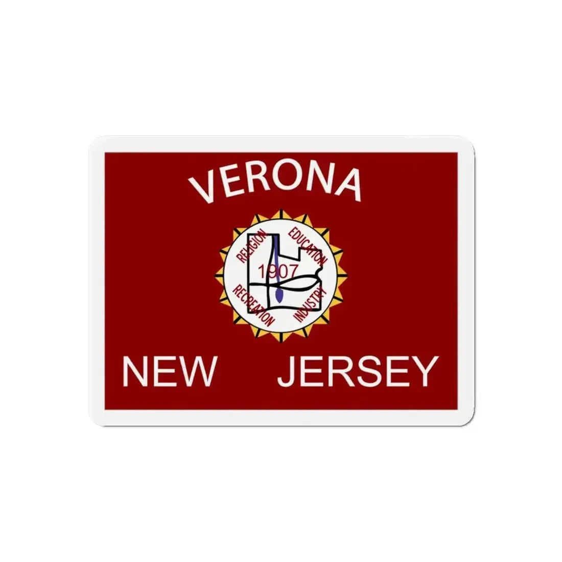 Flag of Verona New Jersey - Refrigerator Magnet - The Sticker Space