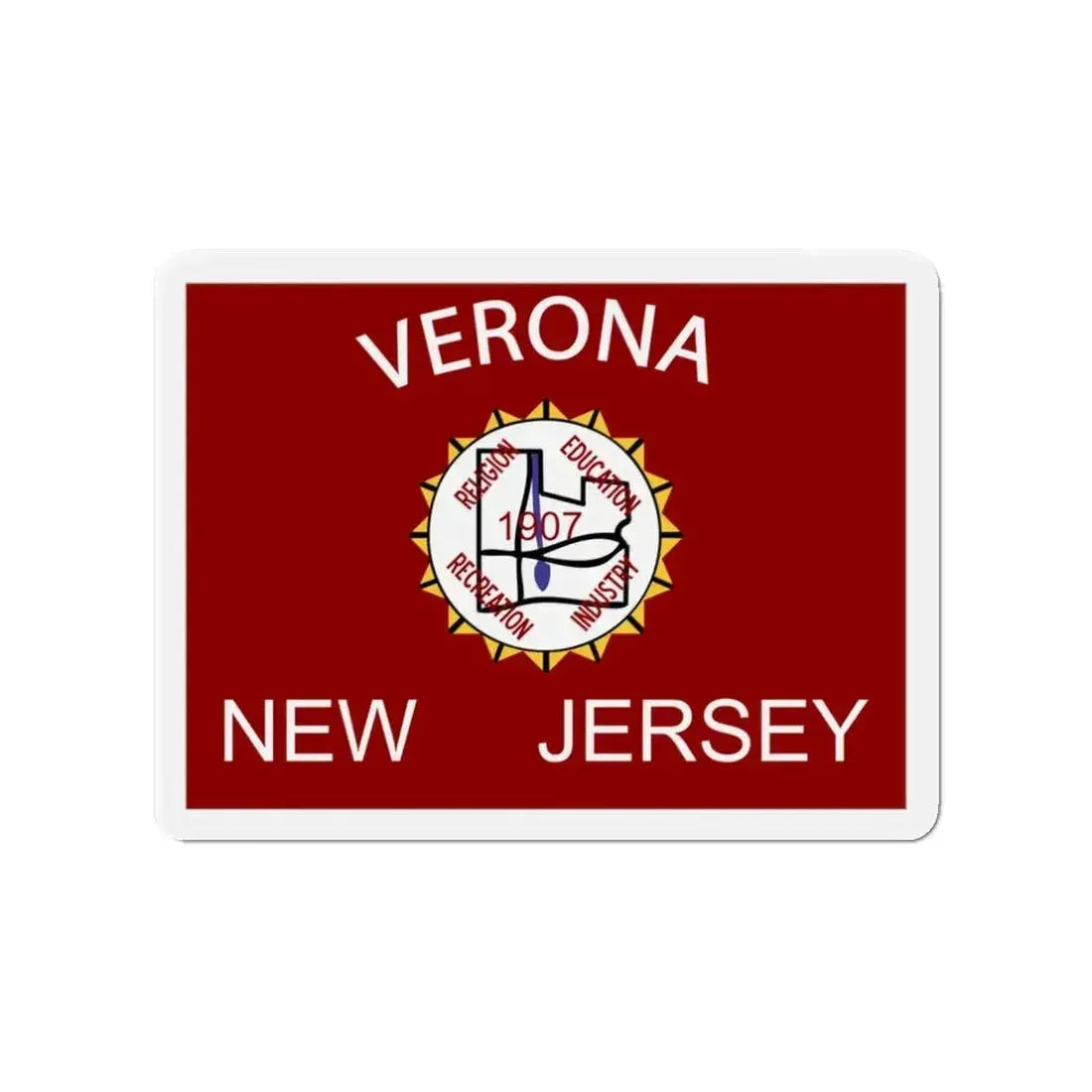 Flag of Verona New Jersey - Refrigerator Magnet - The Sticker Space