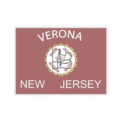 Flag of Verona, New Jersey - STICKER Vinyl Kiss-Cut Decal 6 Inch Transparent - The Sticker Space