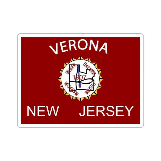 Flag of Verona New Jersey USA STICKER Vinyl Die-Cut Decal 6 Inch - The Sticker Space
