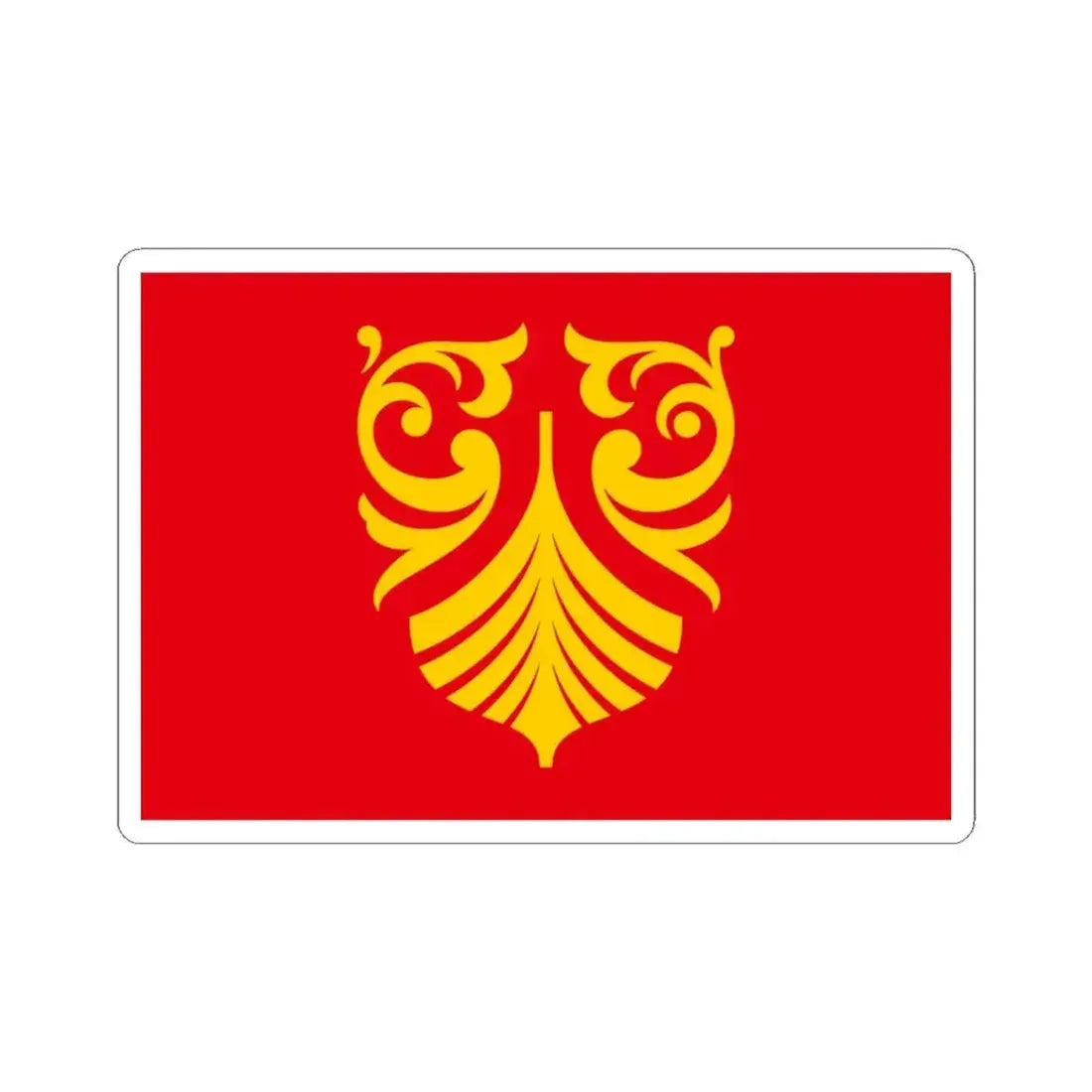 Flag of Vestfold og Telemark Norway - STICKER Vinyl Kiss-Cut Decal 4 Inch White - The Sticker Space