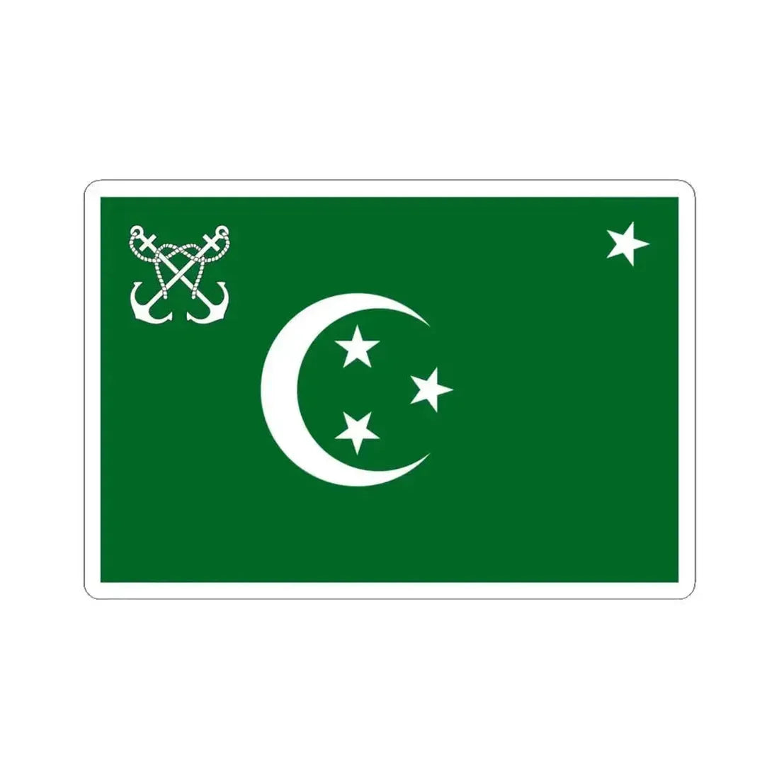 Flag of vice admiral of the Navy of Egypt 1922-1952 (Egypt) STICKER Vinyl Kiss-Cut Decal 4 Inch White - The Sticker Space