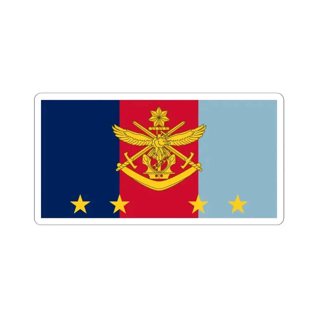 Flag of Vice Chief of Defence Force 4 star AUS (Australia) STICKER Vinyl Kiss-Cut Decal 4 Inch White - The Sticker Space