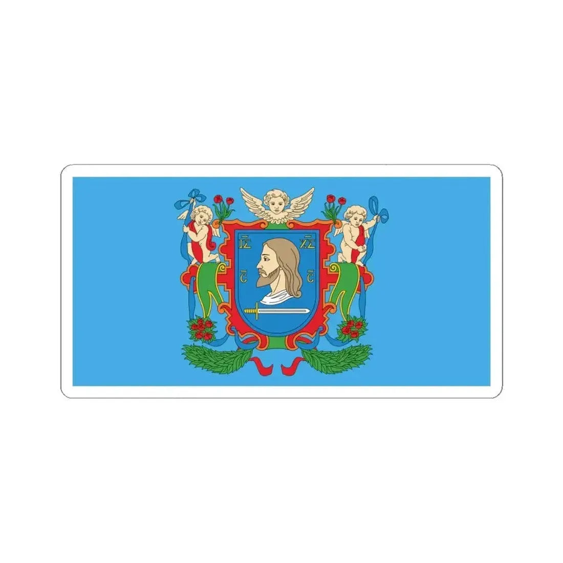 Flag of Viciebsk Belarus (Belarus) STICKER Vinyl Kiss-Cut Decal 4 Inch White - The Sticker Space